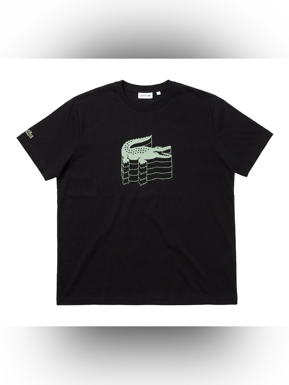 Lacoste T Shirt 4XL XXXXL Regular Fit Black Multi Crocodile Graphic Tee Womens
